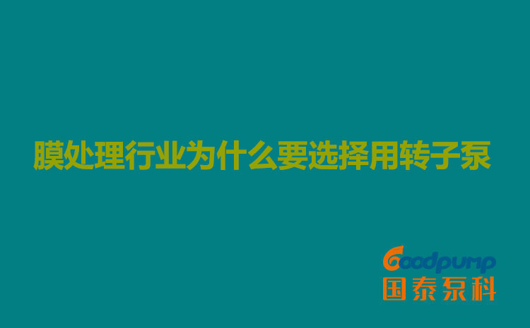 膜處理行業(yè)為什么要選擇用轉(zhuǎn)子泵